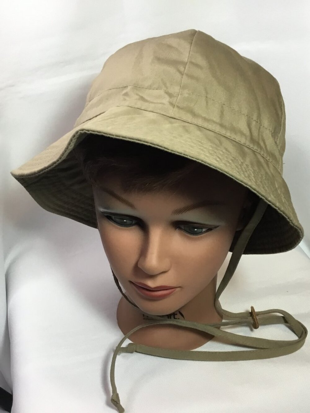 London Fog Bucket Sun Rain Hat - EUC - Women's - 2" Brim Khaki - Trench Material